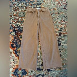 Vervet Cropped flare Jeans Women 27 Khaki Brown tan mocha like new perfect cond